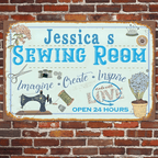 Sewing Room Personalized Rectangle Metal Sign 748413 - 748414 - DiyGiftly