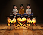 “Side by Side or Miles Apart, Mom & Children Are Always Connected by Heart” – Personalized Mom & Kids Wooden Plaque – Custom Name Family Keepsake Mother’s Day Gift for Wife, Mum, Mom 1151310 - DiyGiftly