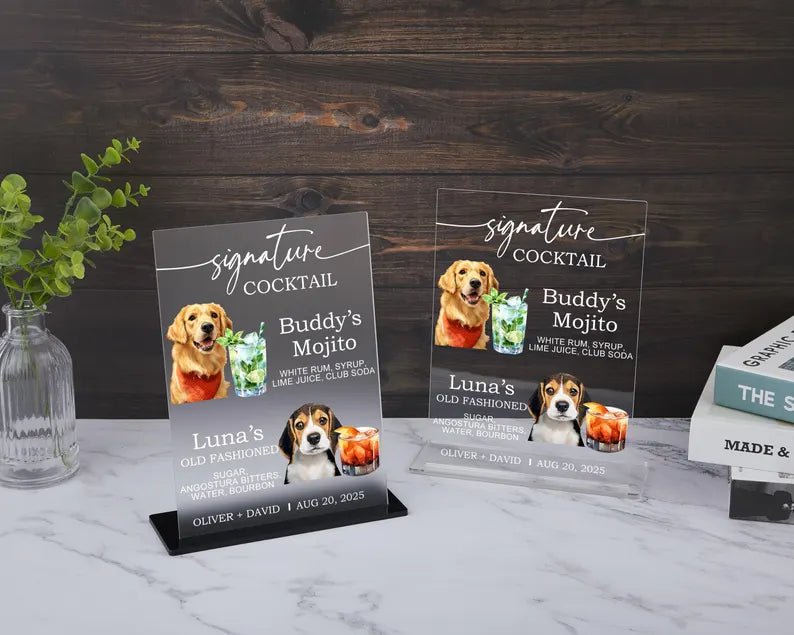 Signature Cocktail Drink Menu, Dog Signature Cocktail Sign, Wedding Bar Sign, Custom Pet Bar Menu Sign, Pet Drink Sign, Acrylic Bar Sign 296384 - DiyGiftly