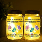 single color warm light mason jar light custom name gift for sister