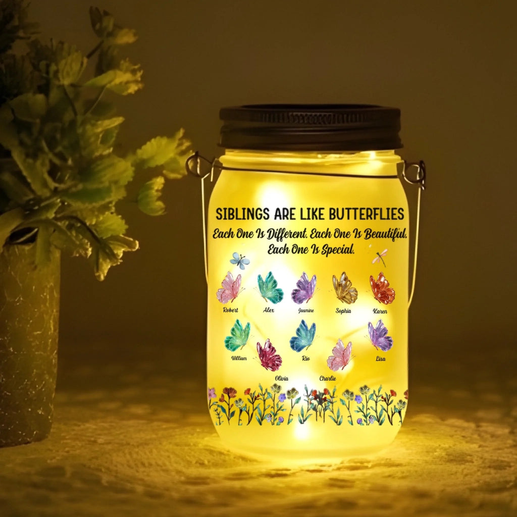 colorful lights mason jar light custom name gift for sister