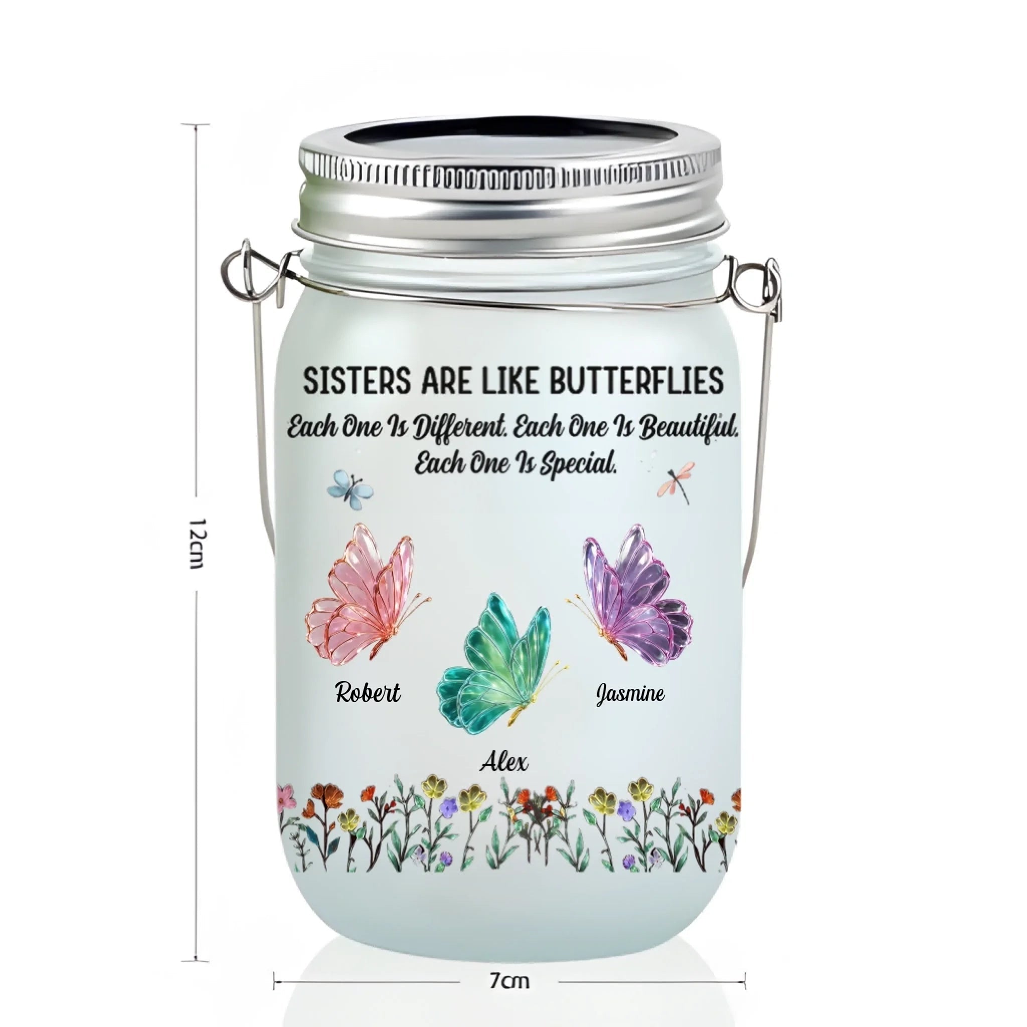 custom name mason jar light gift for sister