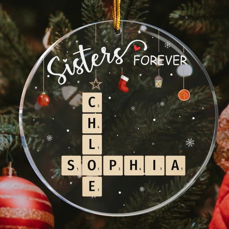 acrylic ornament custom name gift for sister