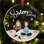 Sisters - Sisters Forever - Personalized Circle Ornament (QH) 677385 - DiyGiftly