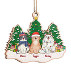 Sitting On Snow Christmas Tree - Dog & Cat Personalized Custom Ornament - Wood Unique Shaped - Christmas Gift For Pet Owners, Pet Lovers 664702 - DiyGiftly