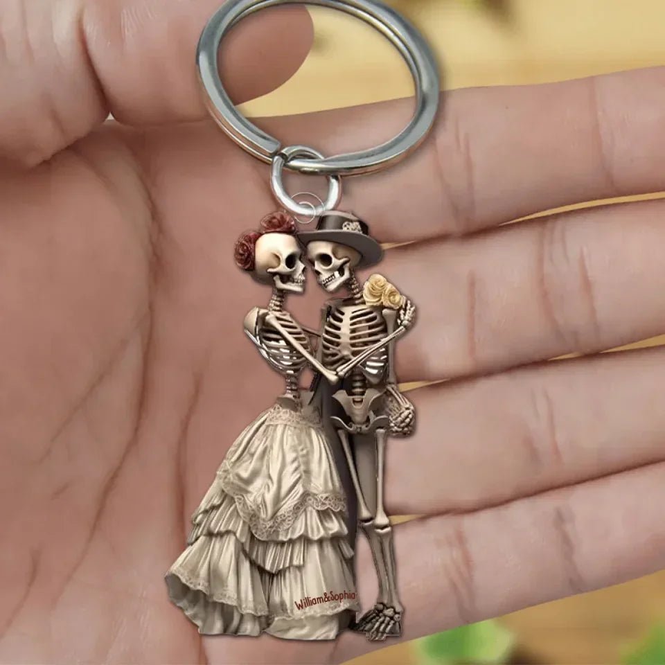 Skeleton Couple Keychain - Anniversary Gift For Wife,Husband,Skull Lovers 746782 - DiyGiftly