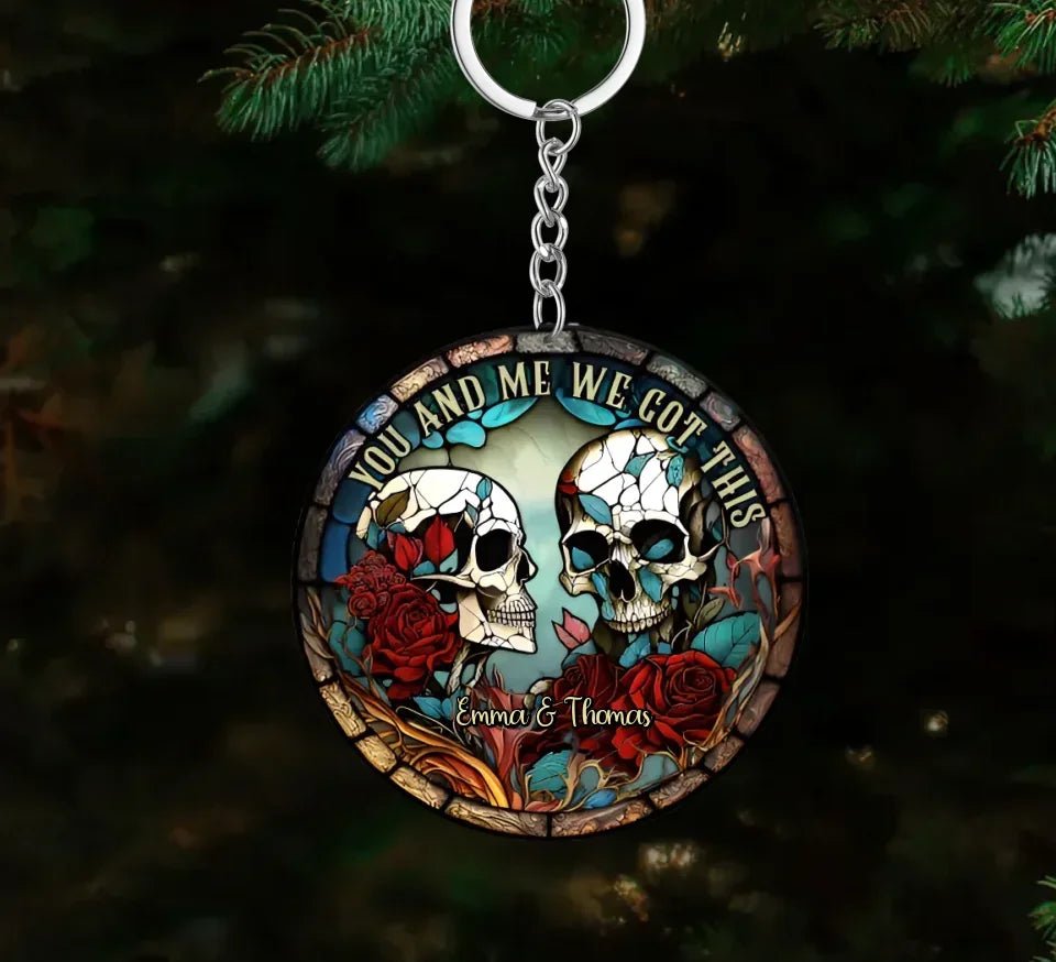 Skull Couple - Personalized Skull Key chain 748622 - DiyGiftly