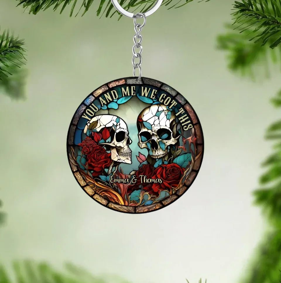 Skull Couple - Personalized Skull Key chain 748622 - DiyGiftly