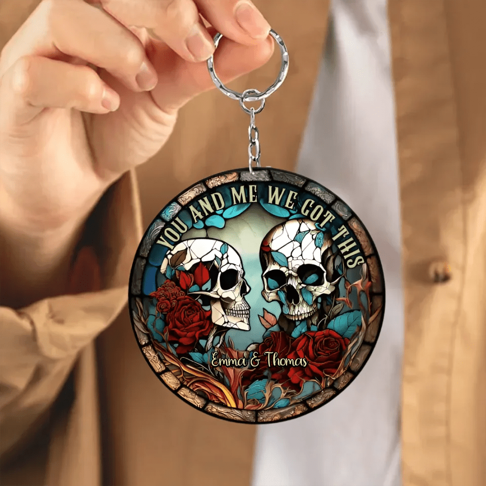 Skull Couple - Personalized Skull Key chain 748622 - DiyGiftly