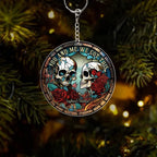 Skull Couple - Personalized Skull Keychain 748619 - DiyGiftly