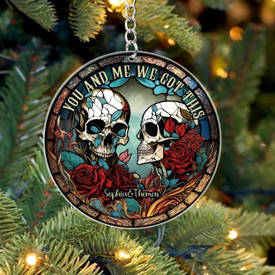 Skull Couple - Personalized Skull Keychain 748619 - DiyGiftly