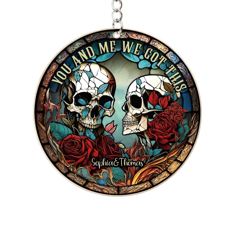 Skull Couple - Personalized Skull Keychain 748619 - DiyGiftly