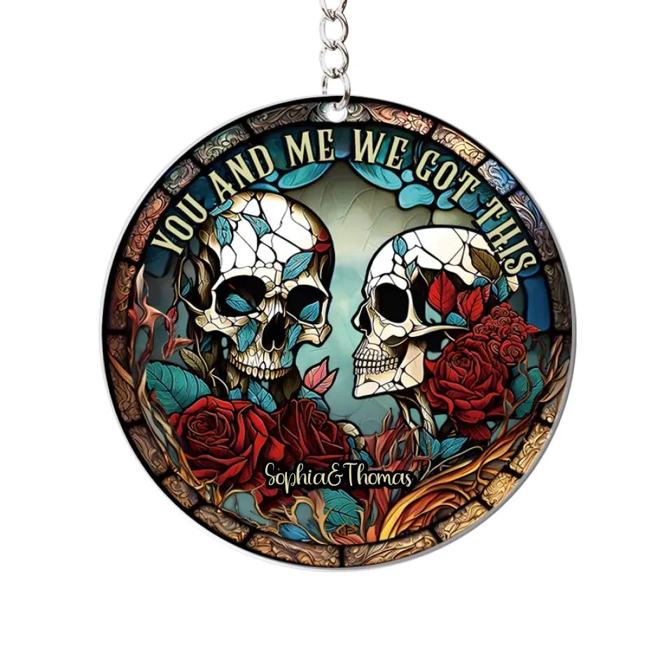 Skull Couple - Personalized Skull Keychain 748619 - DiyGiftly