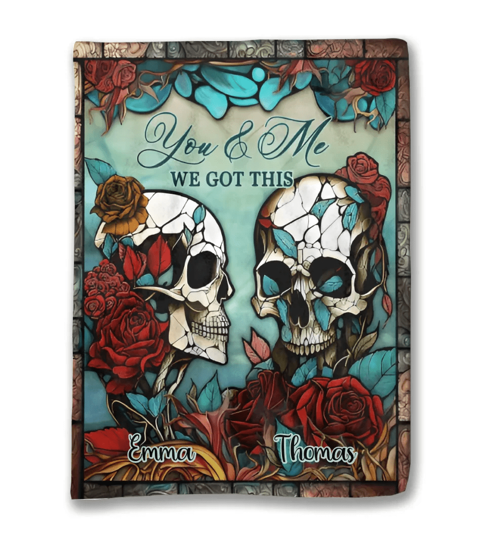 Skull Couple - Skull gift for husband, wife, boyfriend, girlfriend - Personalized Blanket 748394 - DiyGiftly