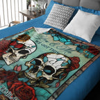 Skull Couple - Skull gift for husband, wife, boyfriend, girlfriend - Personalized Blanket 748394 - DiyGiftly