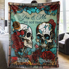 Skull Couple - Skull gift for husband, wife, boyfriend, girlfriend - Personalized Blanket 748394 - DiyGiftly
