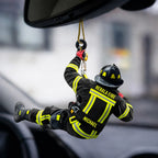 Small Ornament Big Courage Firefighter Acrylic Ornament Personalized Hanging Decor close view