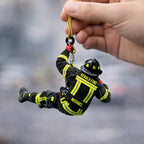 Small Ornament Big Courage Firefighter Acrylic Ornament Personalized Hanging Decor tree display