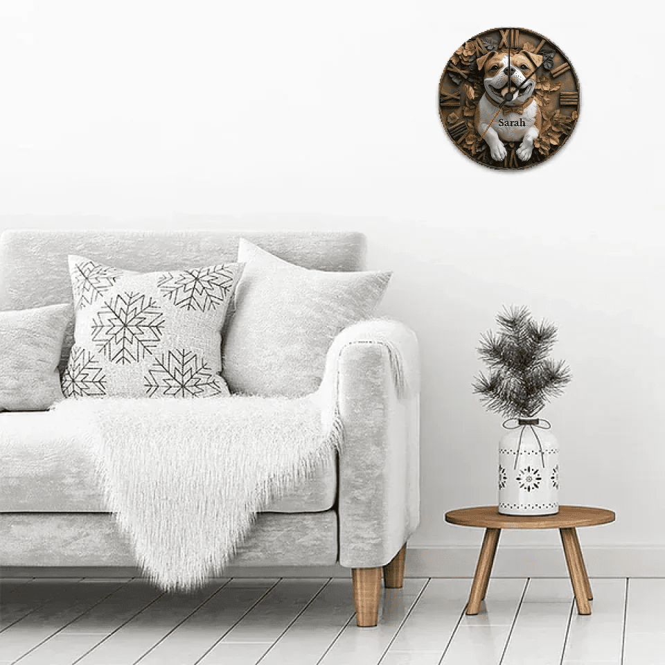Smile Pitbull - Personalized Pitbull Wall Clock 735524 - DiyGiftly