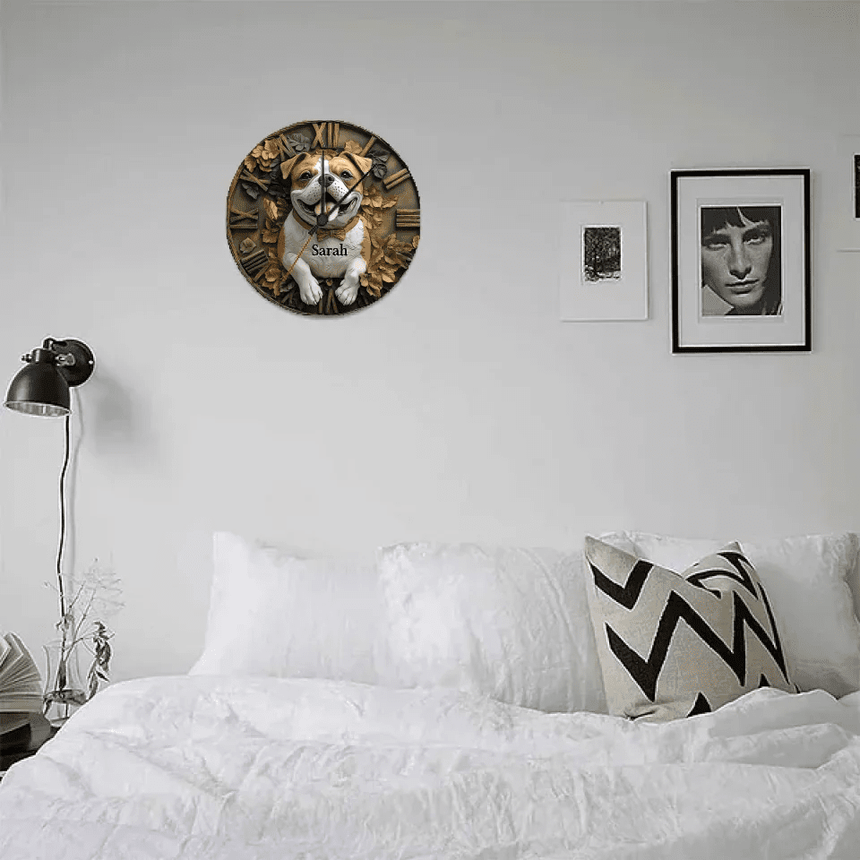 Smile Pitbull - Personalized Pitbull Wall Clock 735524 - DiyGiftly