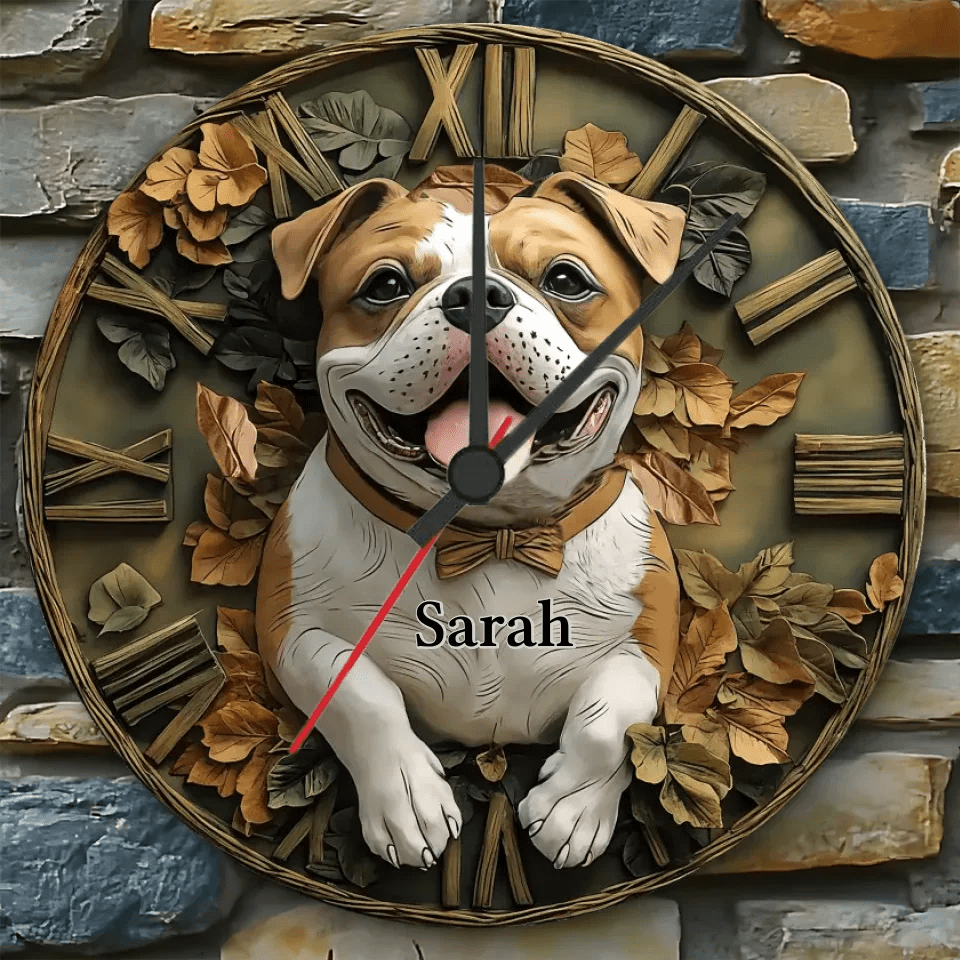 Smile Pitbull - Personalized Pitbull Wall Clock 735524 - DiyGiftly