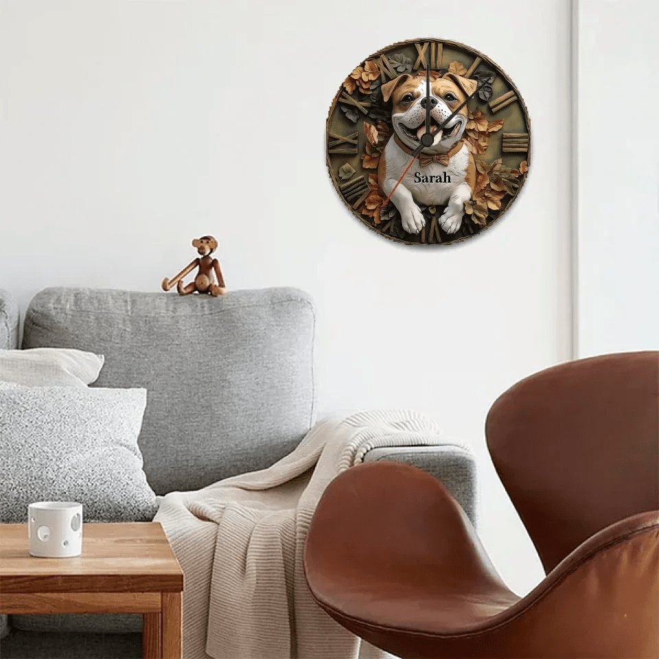 Smile Pitbull - Personalized Pitbull Wall Clock 735524 - DiyGiftly