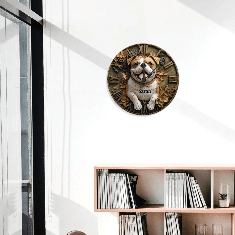 Smile Pitbull - Personalized Pitbull Wall Clock 735524 - DiyGiftly
