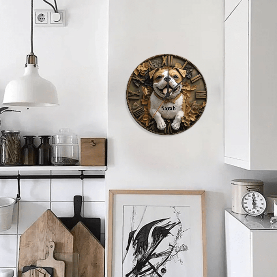 Smile Pitbull - Personalized Pitbull Wall Clock 735524 - DiyGiftly