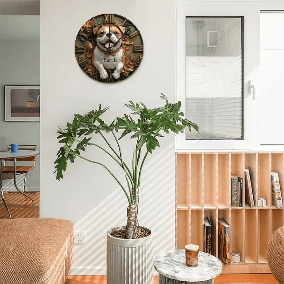 Smile Pitbull - Personalized Pitbull Wall Clock 735524 - DiyGiftly