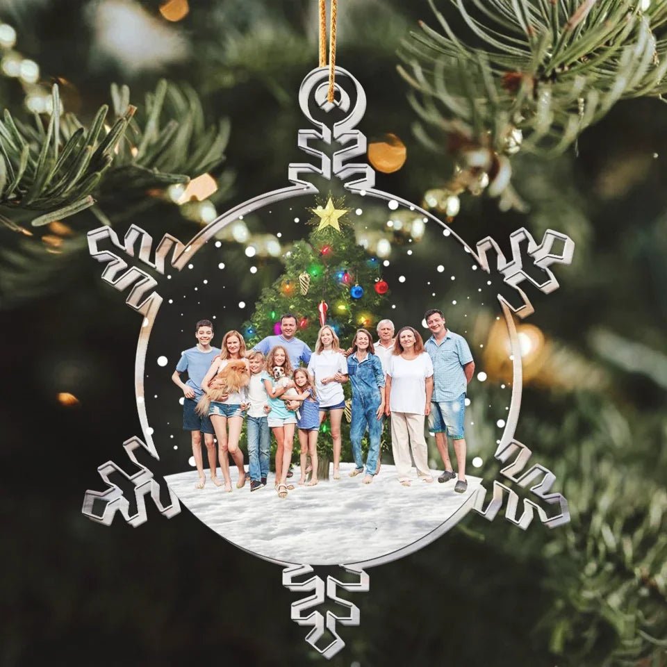 Snowflakes Custom Photo Family, Friends - Personalized Acrylic Photo Ornament 682535 - DiyGiftly