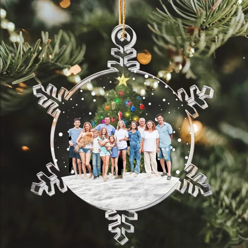 Snowflakes Custom Photo Family, Friends - Personalized Acrylic Photo Ornament 682535 - DiyGiftly