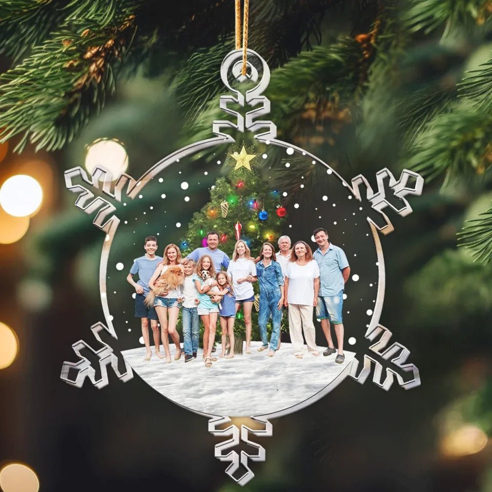 Snowflakes Custom Photo Family, Friends - Personalized Acrylic Photo Ornament 682535 - DiyGiftly