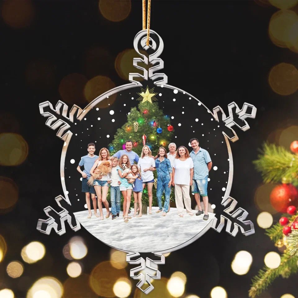 Snowflakes Custom Photo Family, Friends - Personalized Acrylic Photo Ornament 682535 - DiyGiftly