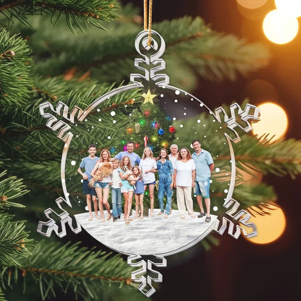 Snowflakes Custom Photo Family, Friends - Personalized Acrylic Photo Ornament 682535 - DiyGiftly