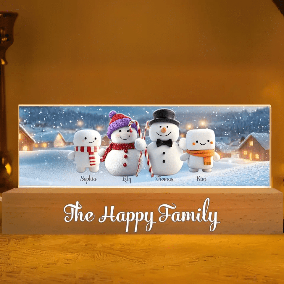 custom name wooden acrylic led night light as a new home gift