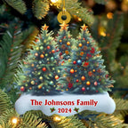Snowman Family Version - Personalized Custom Acrylic Ornament 718836 - DiyGiftly