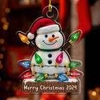 Snowman With Lights - Personalized Custom Acrylic Ornament 721751 - DiyGiftly