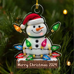 Snowman With Lights - Personalized Custom Acrylic Ornament 721751 - DiyGiftly