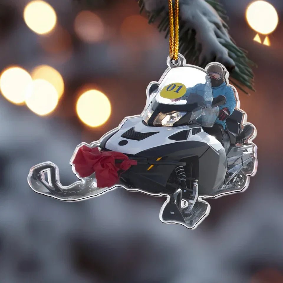 Snowmobiling Gifts For Snowmobile Lovers - Personalized Acrylic Photo Ornament 685981 - 685988 - DiyGiftly