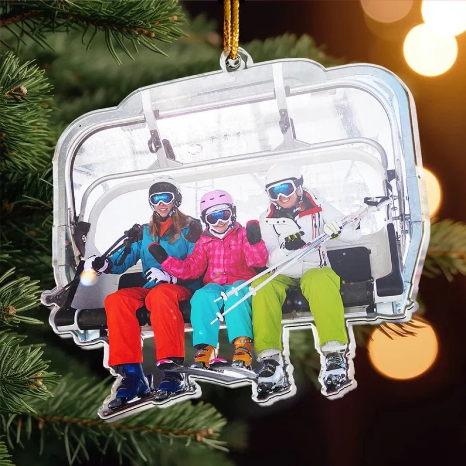 Snowmobiling Gifts For Snowmobile Lovers - Personalized Acrylic Photo Ornament 685981 - 685988 - DiyGiftly