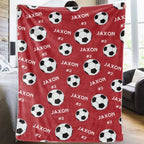 Soccer Balls and Repeating Name Blanket Personalized - Gift for Soccer Players - Team Gift 752007 - DiyGiftly
