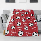 Soccer Balls and Repeating Name Blanket Personalized - Gift for Soccer Players - Team Gift 752007 - DiyGiftly