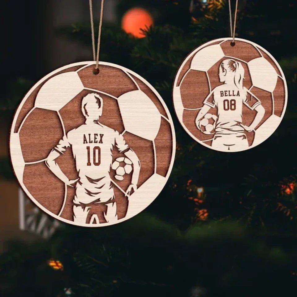 Soccer Male and Female Layer Wood Ornament Personalized Gift 689041 - DiyGiftly