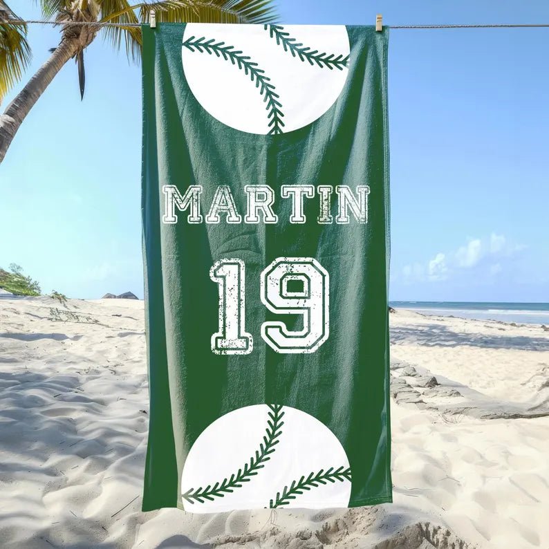 Softball Beach Towel, Sport Team Personalized Beach Towel, School Team Towel, Baseball Custom Pool Towel,Cooperstown Gift, World Series Gift 09203712 - DiyGiftly