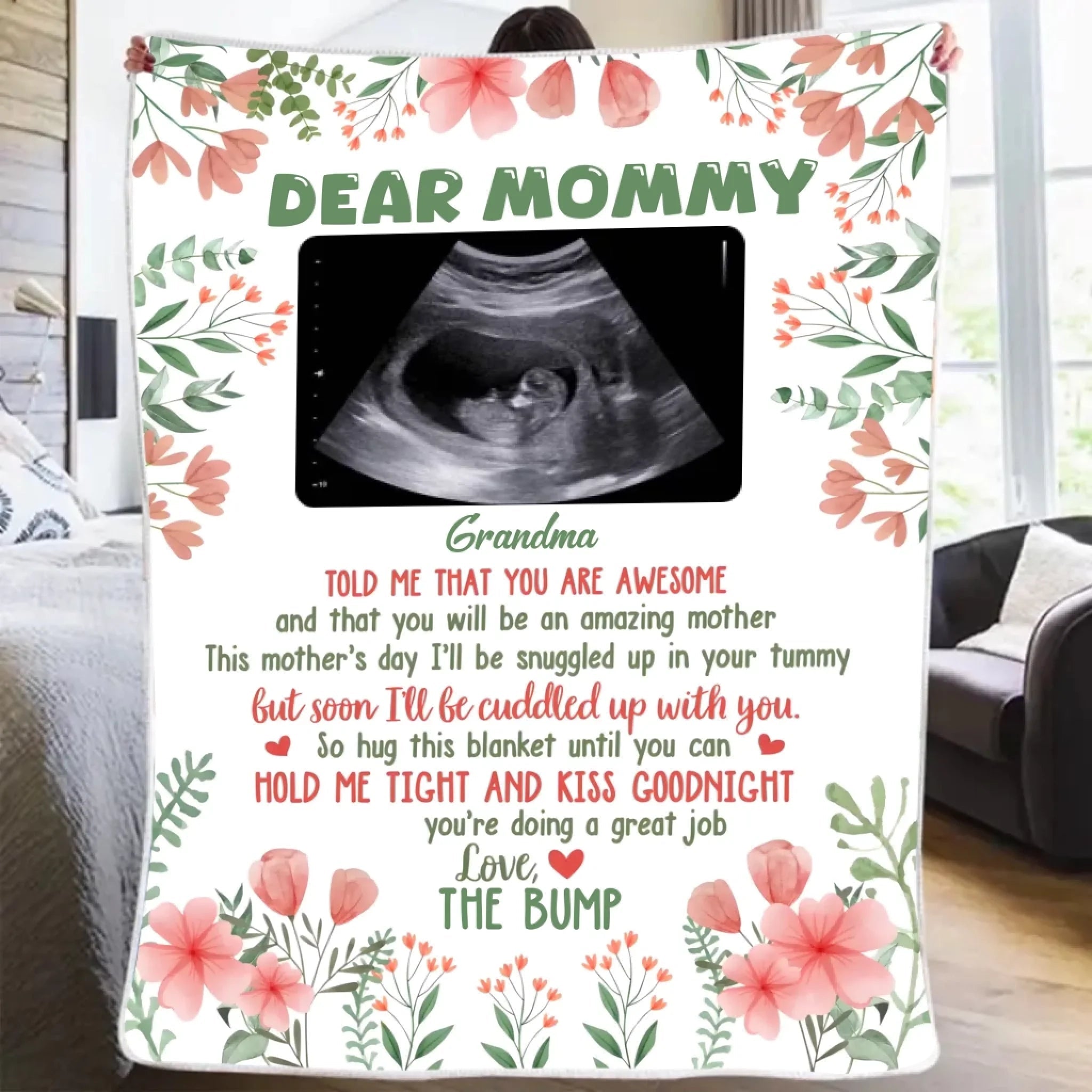 "Soon I’ll Be Cuddled Up With You" - Personalized Custom Photo Baby Blanket – Cozy Keepsake Gift for Baby Shower, Gender Reveal & New Parents 1157456 - DiyGiftly