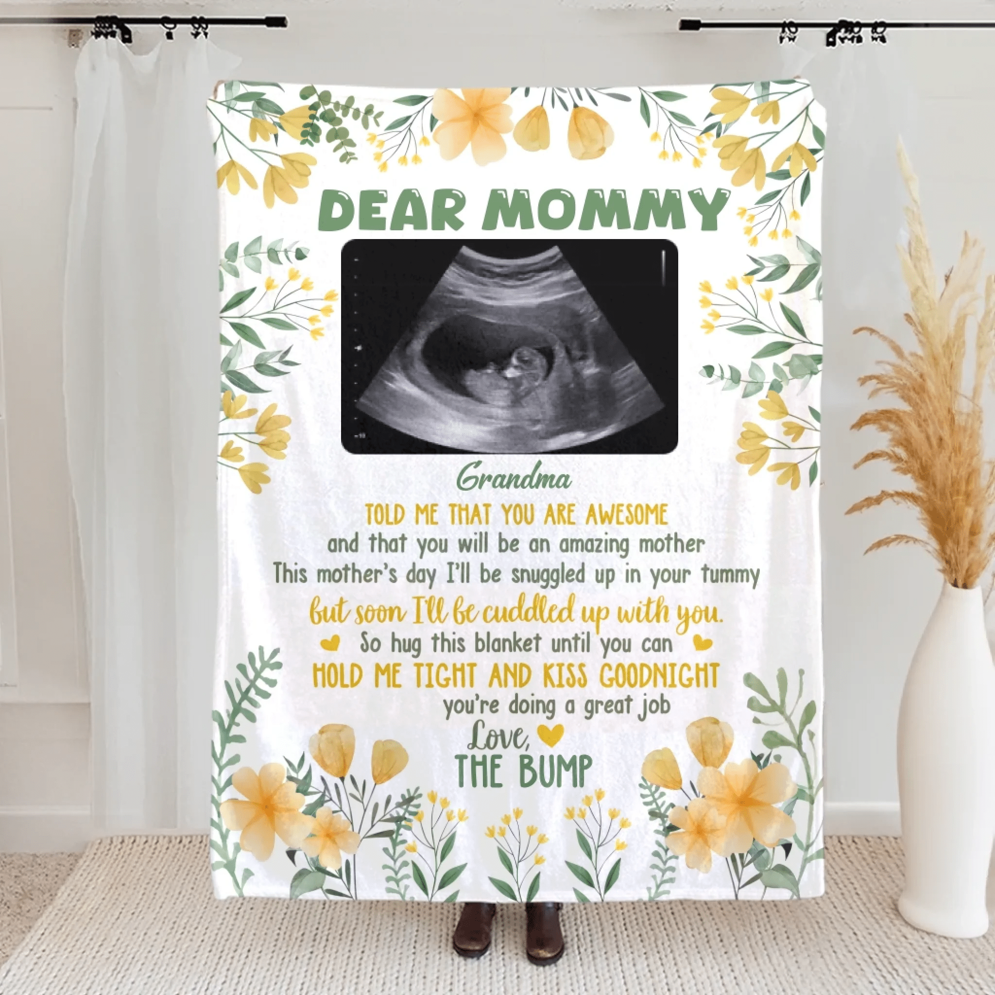"Soon I’ll Be Cuddled Up With You" - Personalized Custom Photo Baby Blanket – Cozy Keepsake Gift for Baby Shower, Gender Reveal & New Parents 1157456 - DiyGiftly