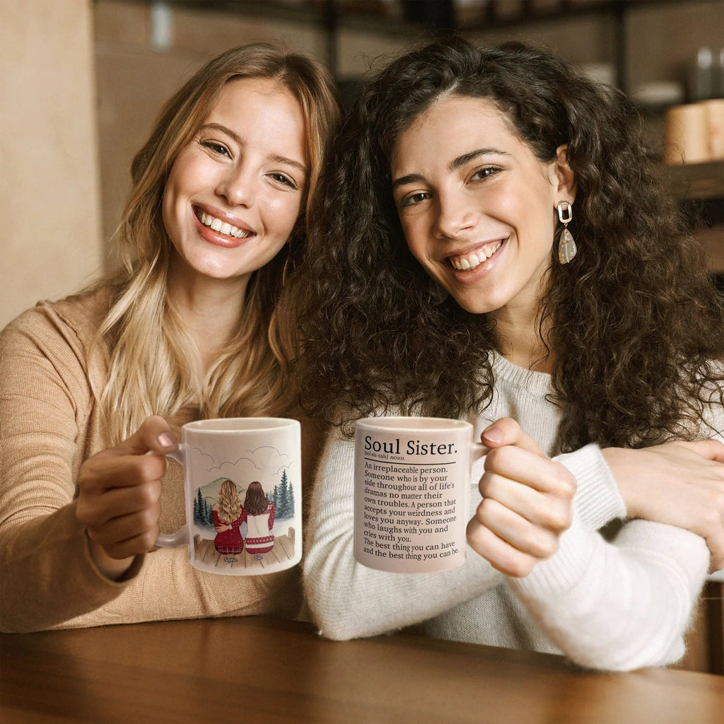 Soul Sister An Irreplaceable Person – Personalized Mug for Friends, Best Friends, and Besties, Custom Coffee Cup Christmas Gift, Birthday or Friendship Present 56856320 - DiyGiftly