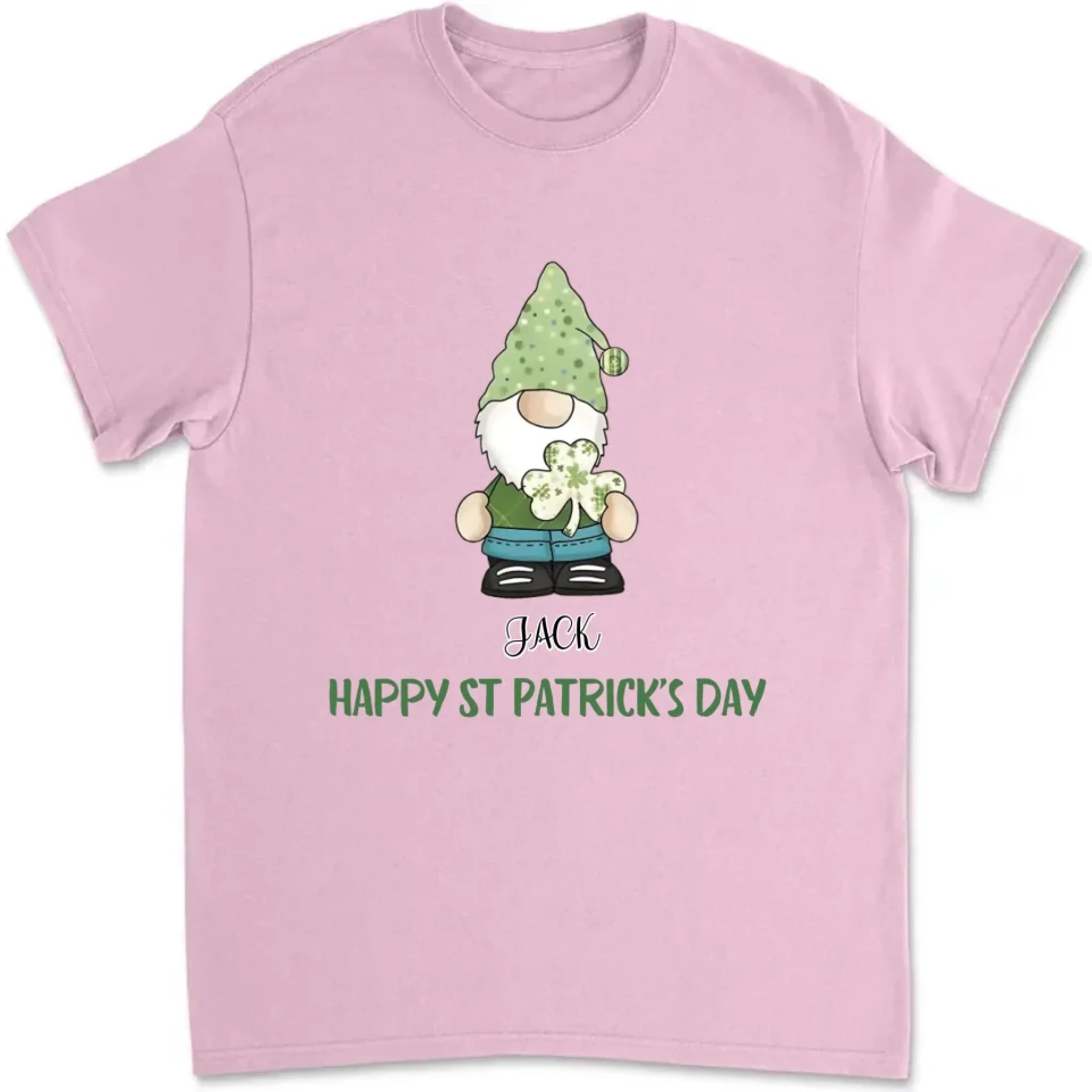 St Patrick's Day Tee, Four Gnomes in a Row with Happy St. Patrick's Design 763400 - DiyGiftly