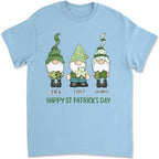 St Patrick's Day Tee, Four Gnomes in a Row with Happy St. Patrick's Design 763400 - DiyGiftly