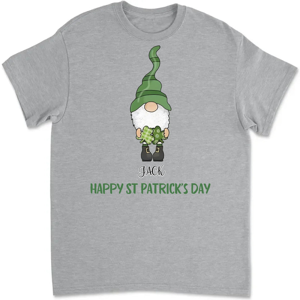 St Patrick's Day Tee, Four Gnomes in a Row with Happy St. Patrick's Design 763400 - DiyGiftly